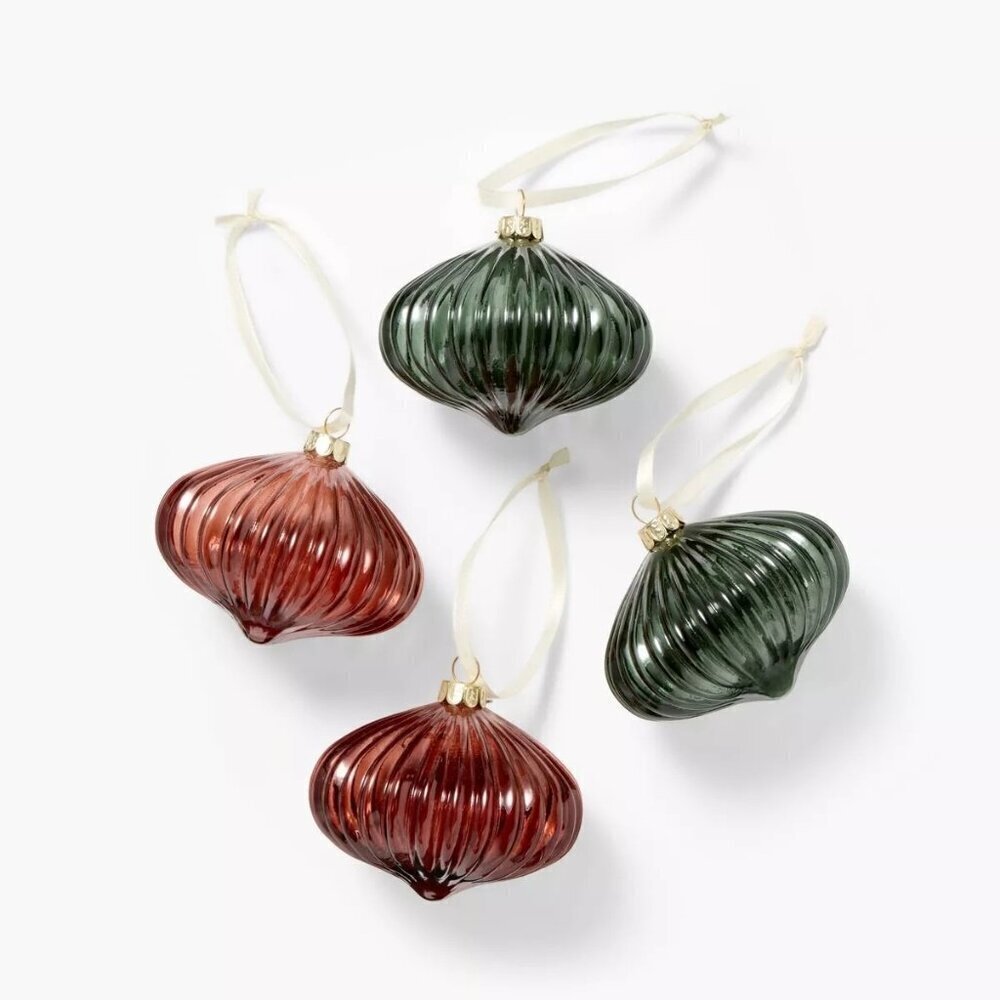 4pc Colored Glass Ornaments - Threshold Studio‎ McGee Christmas, Target 2024
